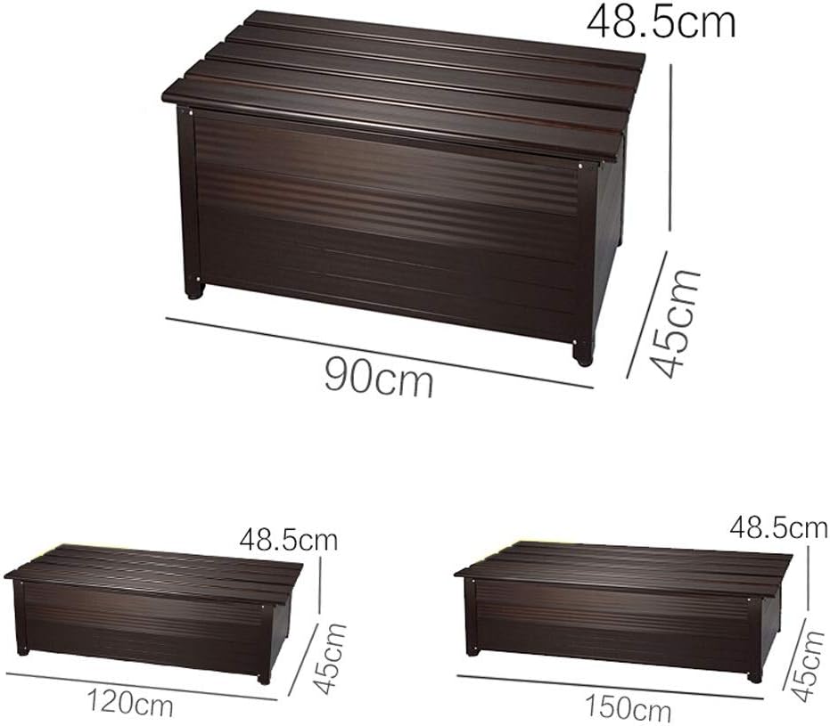 Tuuertge Outdoor Storage Cabinets Outdoor Deck Boxes Storage Locker Seat Cabinet Bench All Weather Waterproof for Balcony Outdoor Storage Container (Color : Brown, Size : 150cm): Home & Kitchen