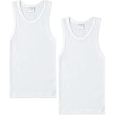 Key Chain Boys' 100% Cotton Tank Tops - 2-Pack of Comfortable Athletic Undershirts