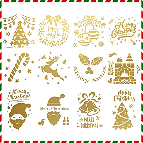 Shindel 9inch Christmas Gift Bag, 12PCS Christmas Bulk Set for Gifts