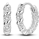 MULA 925 Sterling Silver Hoop Earrings for Women Cute 5A Cubic Zirconia Classic Small Hoop Earrings Jewelry