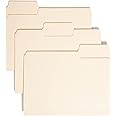 Smead SuperTab Heavyweight File Folder, Oversized 1/3-Cut Tab, Letter Size, Manila, 50 Per Box (10401)
