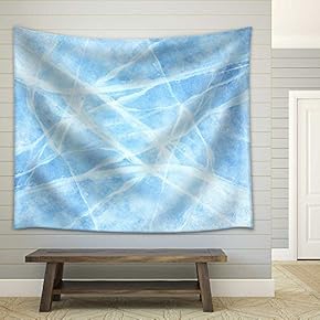 Texture of Ice of Baikal Lake in Siberia - Fabric Wall Tapestry Home Decor - 51x60 inches