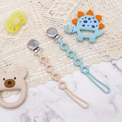 Pacifier Clip Donut for Baby Boy Girl Pacifier Holder Silicone Pacifier Clips for Boys Girls