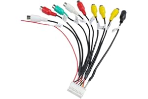 20Pin Android Car Stereo RCA Wiring Harness Adapter with 8 Female Radio RCA Connector Video CVBS AUX SUB MIC Plug Assembly