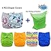 Babygoal Cloth Diaper Covers for Fitted Diapers and Prefolds with Double Gusset,Adjustable Reusable for Baby Boys, 6pcs Covers+One Wet Bag 6DCF03