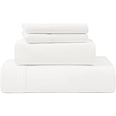 UGG Hedi Cali King Sheet Set 4-Piece Luxury Cooling Sheets Deep Pockets Premium Bedding with 2 Pillow Shams Hypoallergenic Machine Washable Soft Lightweight Bed Set for Bedroom, California King, White