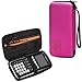 BOVKE Hard Graphing Calculator Carrying Case Replacement for Texas Instruments TI-84 Plus CE/TI-83 Plus CE/Casio fx-9750GII, Extra Pocket for USB Cables, Manual, Pencil & Other Items, Positively Pink