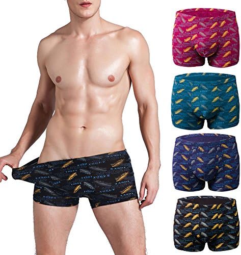 IHHASD 4 Pack Men Short Boxer Briefs Modal Soft Low Rise Trunks Underwear(XL)