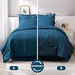 JOLLYVOGUE King Size Comforter Set 7 Pieces, Teal