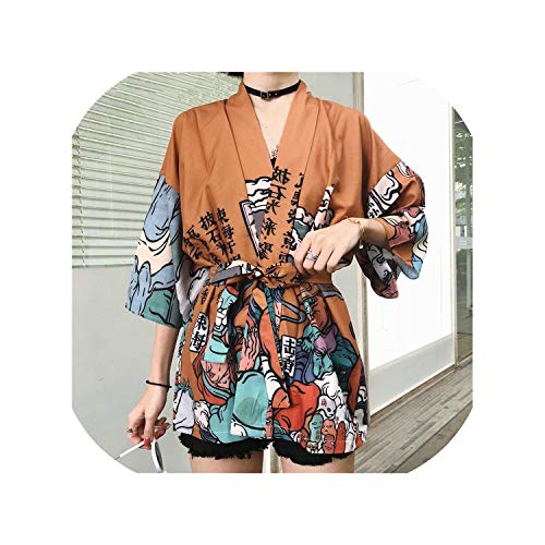 Kimono Cardigan Blouse Shirt Summer Beach Kimonos Woman Cosplay Japanese Streetwear Komono Ff1126,1,One Size