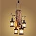 Joypeach 4 Heads Industrial Vintage Retro Round Wooden Metal Painting Color Chandelier Lamp for The Home/Hotel/Garage Decorate Lighting Fixture 110V-120V