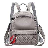 ALTOSY Women Leather Backpack Purse Fashion Shoulder Bag With Quilted (S70 Dark Grey)