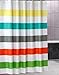 Uphome Colorful Rainbow Cross Stripe Pattern Bathroom Shower Curtain - Waterproof Polyester Fabric Kids Decorative Curtain Ideas (72