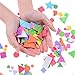 Olgaa 1300 Pieces Foam Geometry Self-Adhesive Stickers - Assorted Colors Mini Shapes (Circle, Square, Triangle, Pentagram) for Crafts, Arts Making, Kids Gifts
