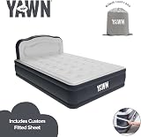 YAWN AIR Deluxe Self-Inflating Double Airbed with Built‑in Pump & Headboard view 3