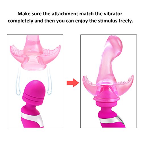 L’aise Vie Magic Wand Attachment for L’aise Vie V1 Wand Massager Vibrator and Other Medium Vibrating Bullet-Pack of 3 Different Design TPE Material Attachment Pink