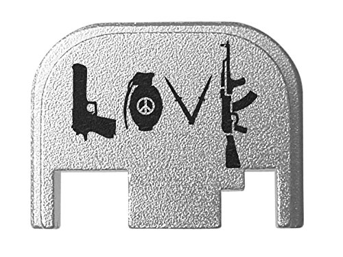 Rear Slide Cover Plate Silver For Glock Models 17 17L 19 20 21 22 23 24 26 27 29 30 31 32 33 34 35 36 37 38 39 40 41 Gen 1-4 Love Guns By NDZ Performance
