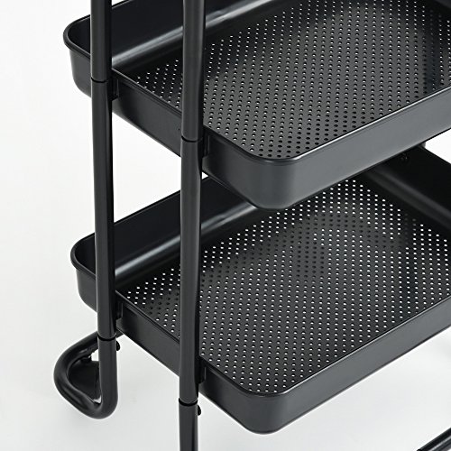 image for 3-Tier Utility Rolling Cart-Aingoo Strong Metal Frame and Resistent Pl