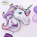 BALONAR 2pcs 43inch Unicorn Purple Balloons Birthday Party Decorations Supplies for Children's Birthday or Baby shower in Good Quality