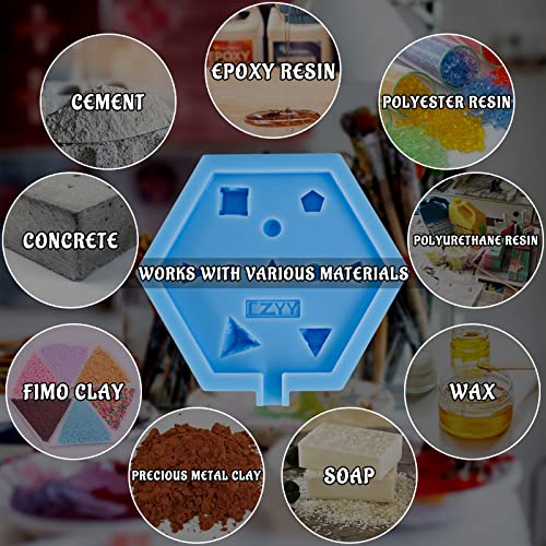 DND Dice Mold Silicone 7 Standard Polyhedral Sharp Edge Dice Slab Mould