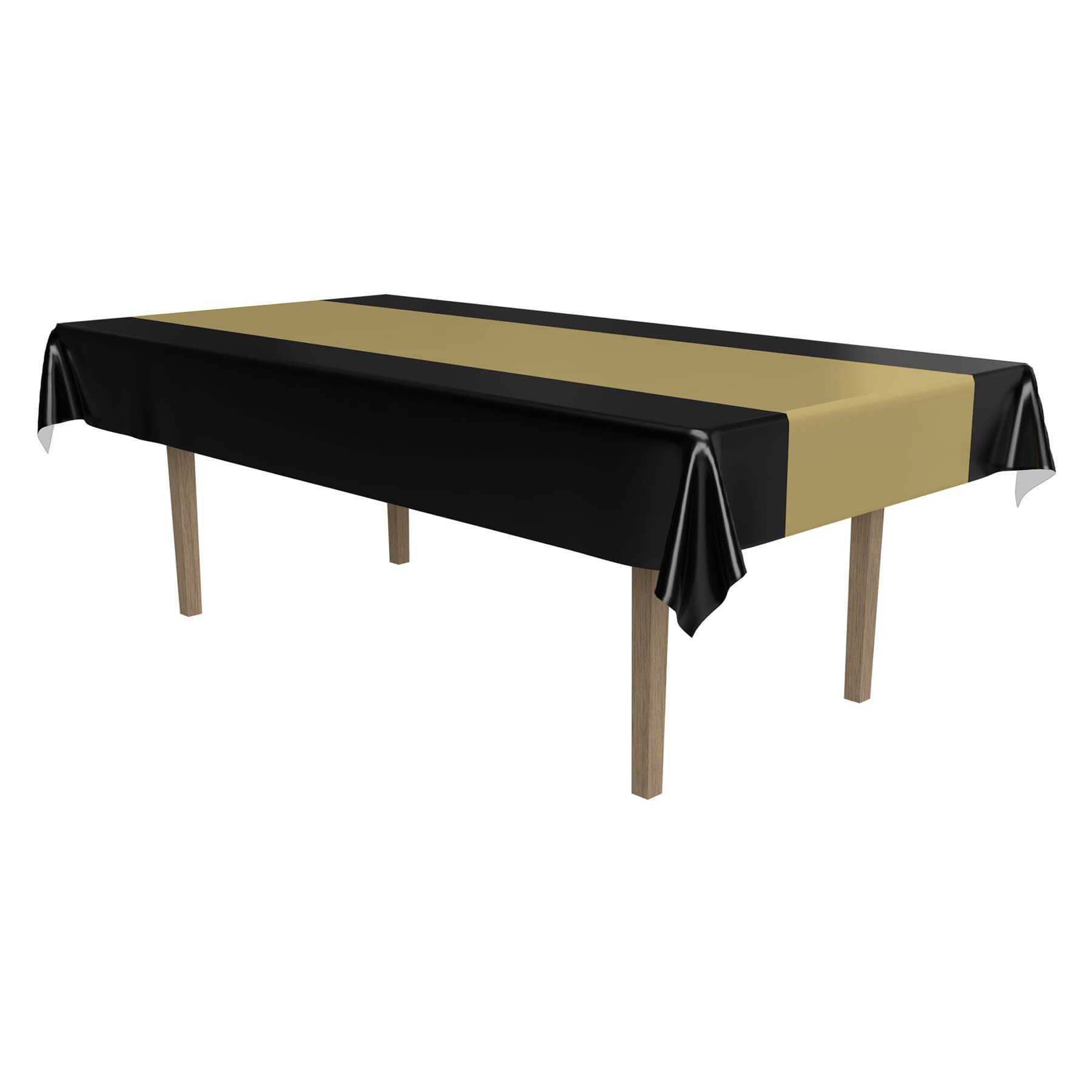 Beistle 57940-BKGD Black & Gold Tablecover, Plastic