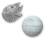 Star Wars Magnet Set - Millenium Falcon & DeathStar - by ThinkGeek
