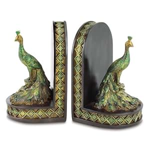 Amazon.com: Gifts & Decor Peacock Bookends Office Library ...