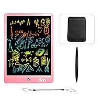 10 inch LCD Writing Tablet,Colorful Screen Electronic Writing Board Doodle Pads Drawing Board Gifts for Kids + Erase Button Lock Included(Pink +Case+ Lanyard)