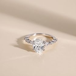 EAMTI 1.5 Carats 925 Sterling Silver Ring Oval Cut
