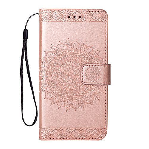 iPhone 6s Case, iPhone 6 Case, KMISS Wallet Flip Stand Case [Shock Absorbent] PU Leather Kickstand Wallet Cover Durable Flip Case for Apple iPhone 6s / iPhone 6 (Rose Gold)