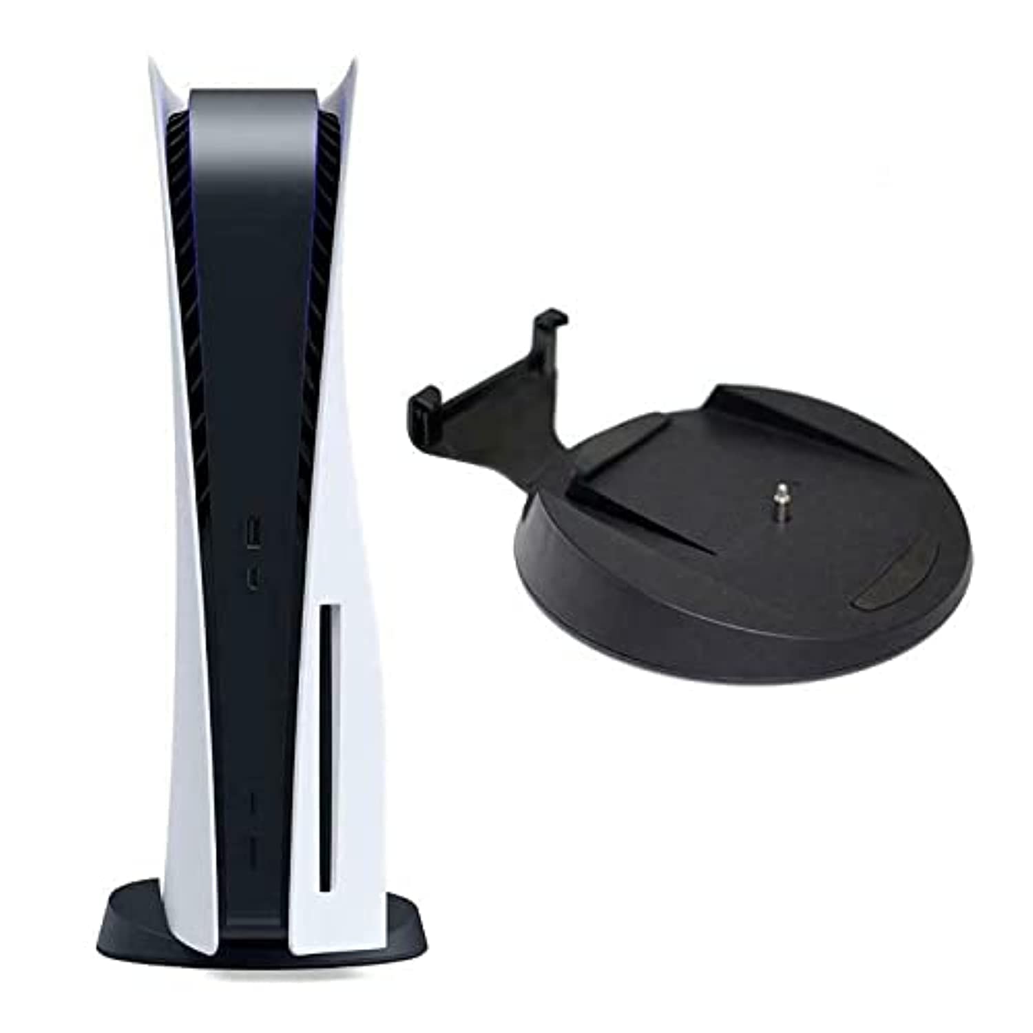 Photo 1 of XBERSTAR PS5 Stand Replacement Vertical Stand with Screw for Playstation 5 Console Digital Edition and Disc Version (Black ps5 Base)