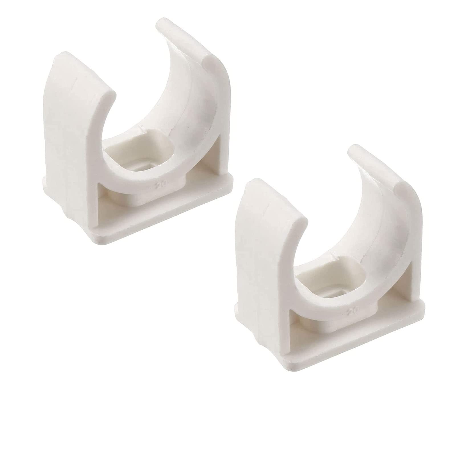 TOP-VIGOR 20pcs 20mm PVC Water Pipe Clamps Clips Fit for 20mm/0.79 Inch OD TV Trays Tubing Hose Hanger Support Pex Tubing Hose Clamps Universal Single Pipe Clip