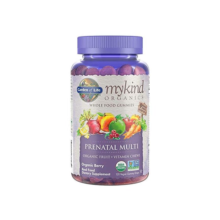Organics Prenatal Gummy Vitamins - Berry - Organic, Non-GMO, Vegan, Kosher Complete Multi - Methyl B12, D3 & Folate…