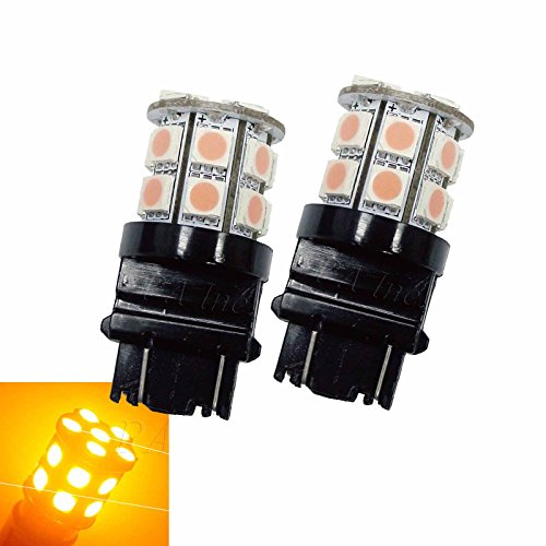PA 2pcs 3157 3457A 20 5050 SMD LED Auto Tail Rear Side Marker Light Bulbs AMBER