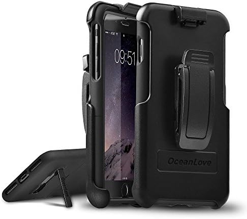 iPhone X Case,iPhone X Belt Clip Shell &amp; Holster Case Slim Shockproof Protection Case with Built-in Kickstand+Swivel Belt Clip Holster for Apple iPhone X Black Case (Black)