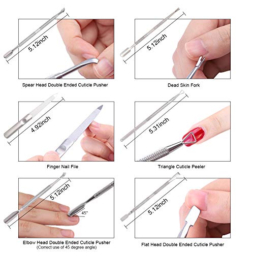 JPNK 6PCS Manicure Set Nail Clippers, Stainless Steel Pedicure Grooming Kit, Professional Home Travel Nail Tools