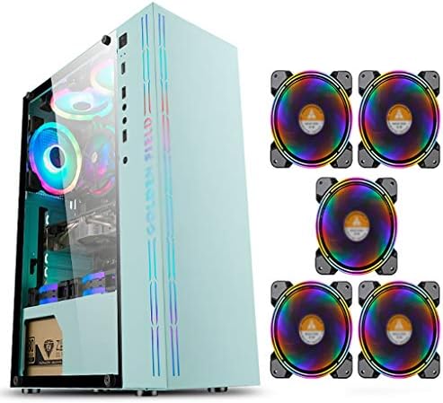 ゲームコンピュータpcケース用デスクトップコンピュータのpc 前面パネルにはrgb制御可能なライトバー 透明な強化ガラスサイドパネル コンピューター ケース デスクトップの強化ガラスケース Diyの水冷ゲームピンクのメインボックス Atxケース Fans Color 定価の67 ｏｆｆ