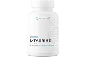Biogenique L-Taurine 500 mg - 90 Capsules | Heart, Electrolyte, Muscle & Nervous System Support | High Potency Taurine supple