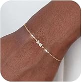 AIBELOPY Bow Bracelet for Women 925 Sterling Silver 14K Gold Plated Adjustable Charm Bracelet Cute Dainty CZ Knot Friendship Link Bracelets Birthday Valentines Jewelry Gifts