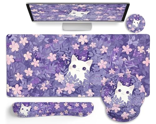 LIMKRIAN Purple Desk Mat Set