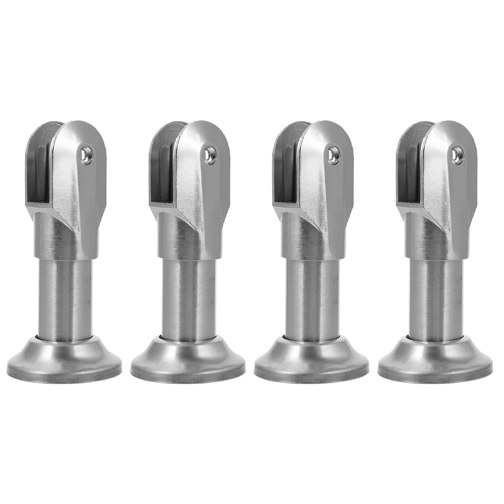 IMIKEYA 4pcs Adjustable Toilet Cubicle Legs - Stainless Steel Toilet Partition Support Feet - Bathroom Partition Fittings -Robust Furniture Bracket Accessories for Public Restroom