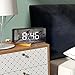 Alarm Clock, LED Mirror Display with Dimmer, Time, Alarm,Temperature with USB Charging Port