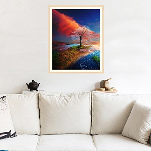 Lowprofile Sunset Tree 5D Embroidery Paintings Rhinestone Pasted DIY Diamond Painting Cross Stitch