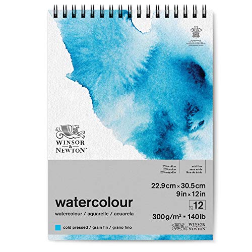 Winsor & Newton Classic Watercolor Paper Pad, Wired, 9" x 12", Natural White