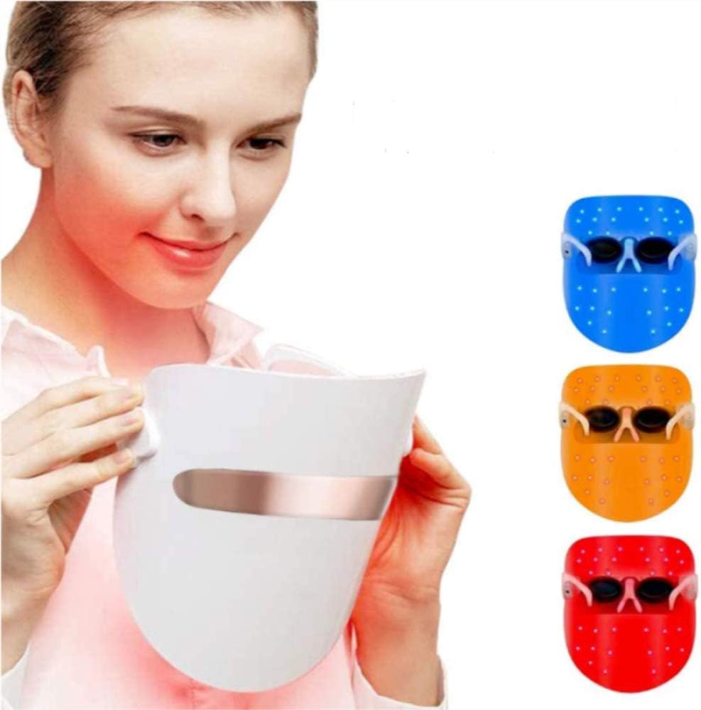 Light Therapy Face Mask LED Photon Therapy Lamp Device Spectral Skin Rejuvenation Skin Whitening Firming Mask Acne Treatment Anti-Wrinkle Face Skin Care Individual Lights of Red/Blue/Orange
