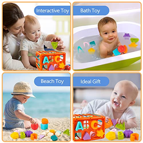 UNIH Baby Sensory Bin Toys for 1 Year Old Boy Girl, Montessori Baby