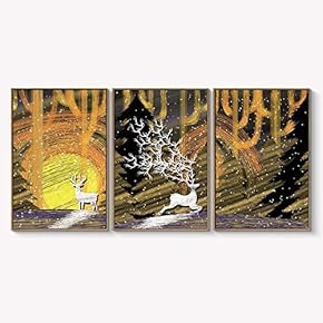 Framed Canvas Wall Art for Living Room, Bedroom Abstract Landscape Dream Place Canvas Prints for Home Decoration Ready to Hanging - 16"x24"x3 Panels