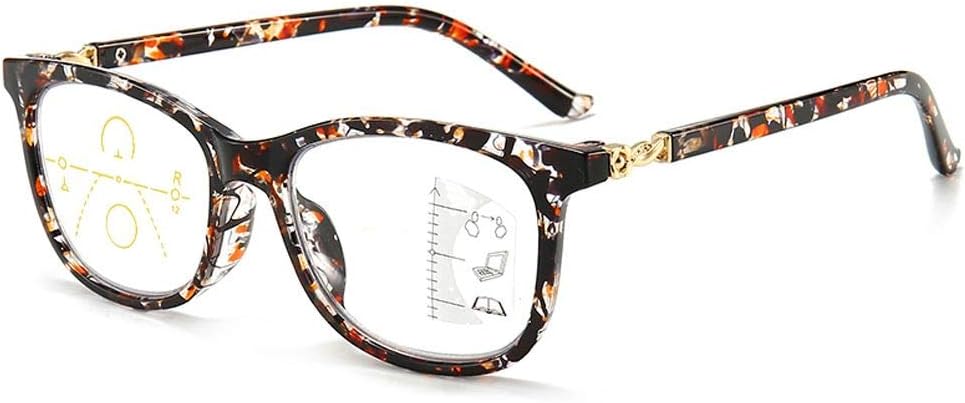 Blue Light Blocking Progressive Multifocus Reading Glasses for Women Men,No Line Multifocal Readers