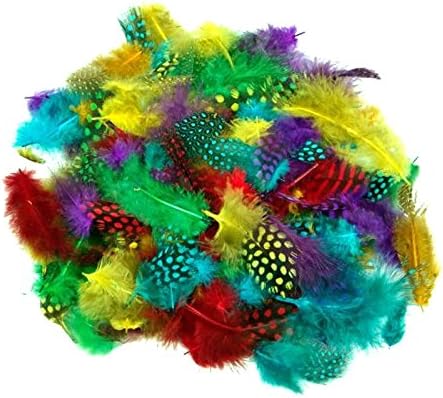 28g Pack of Spotted Feathers - Easter Arts & Craft, Multicoloured