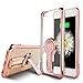 Ocyclone iPhone 6 Plus/6s Plus 360° Kick-Stand Case, [Air Cushion Technology] Plating Glitter TPU Soft Slim Fit Crystal Clear Protection Case for Apple iPhone 5.5 inch (Rose Gold)